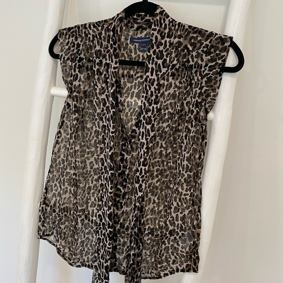 French Connection Sheer Pussy Bow Blouse - Picture 2 of 3